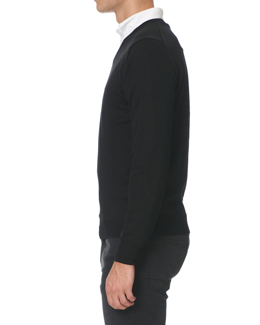 Herre | Gensere | Stenströms | Merino V- Neck Pullover Black