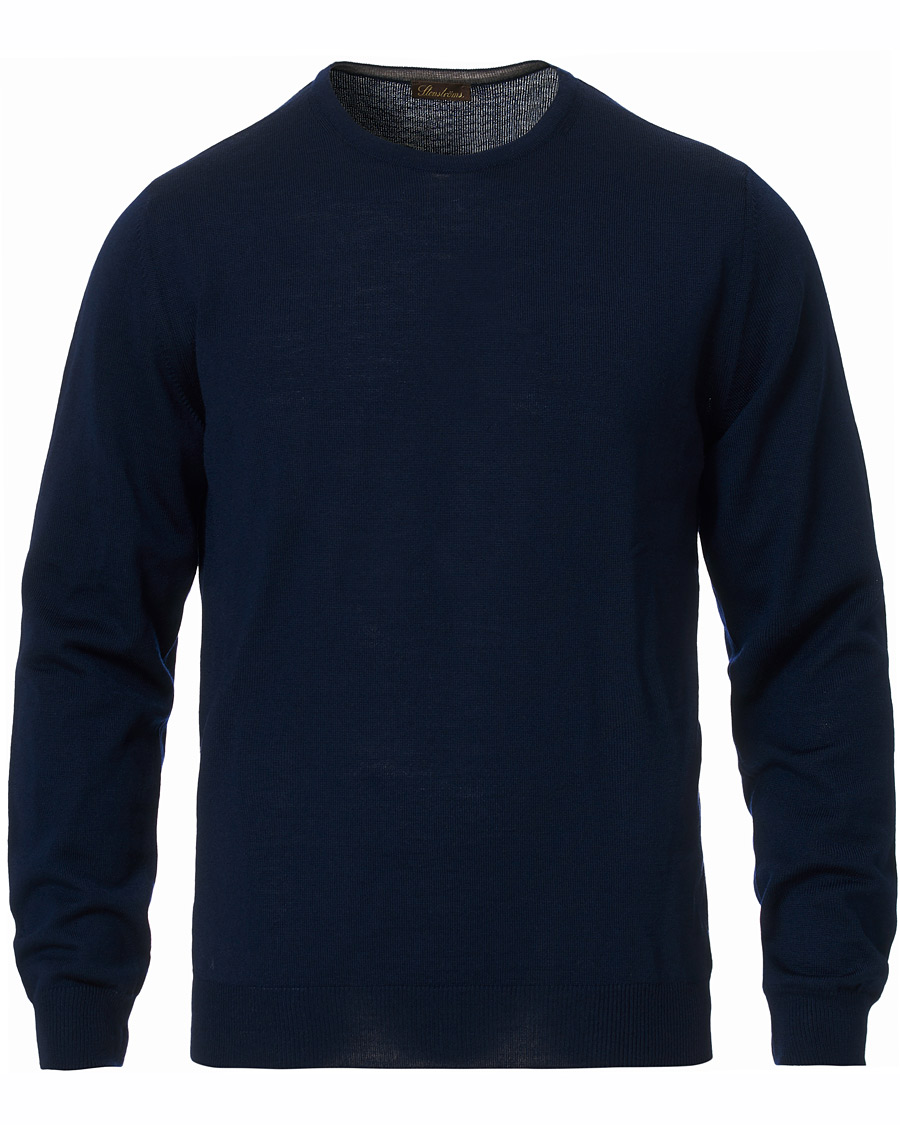 Herre | Gensere | Stenströms | Merino Crew Neck Pullover Navy