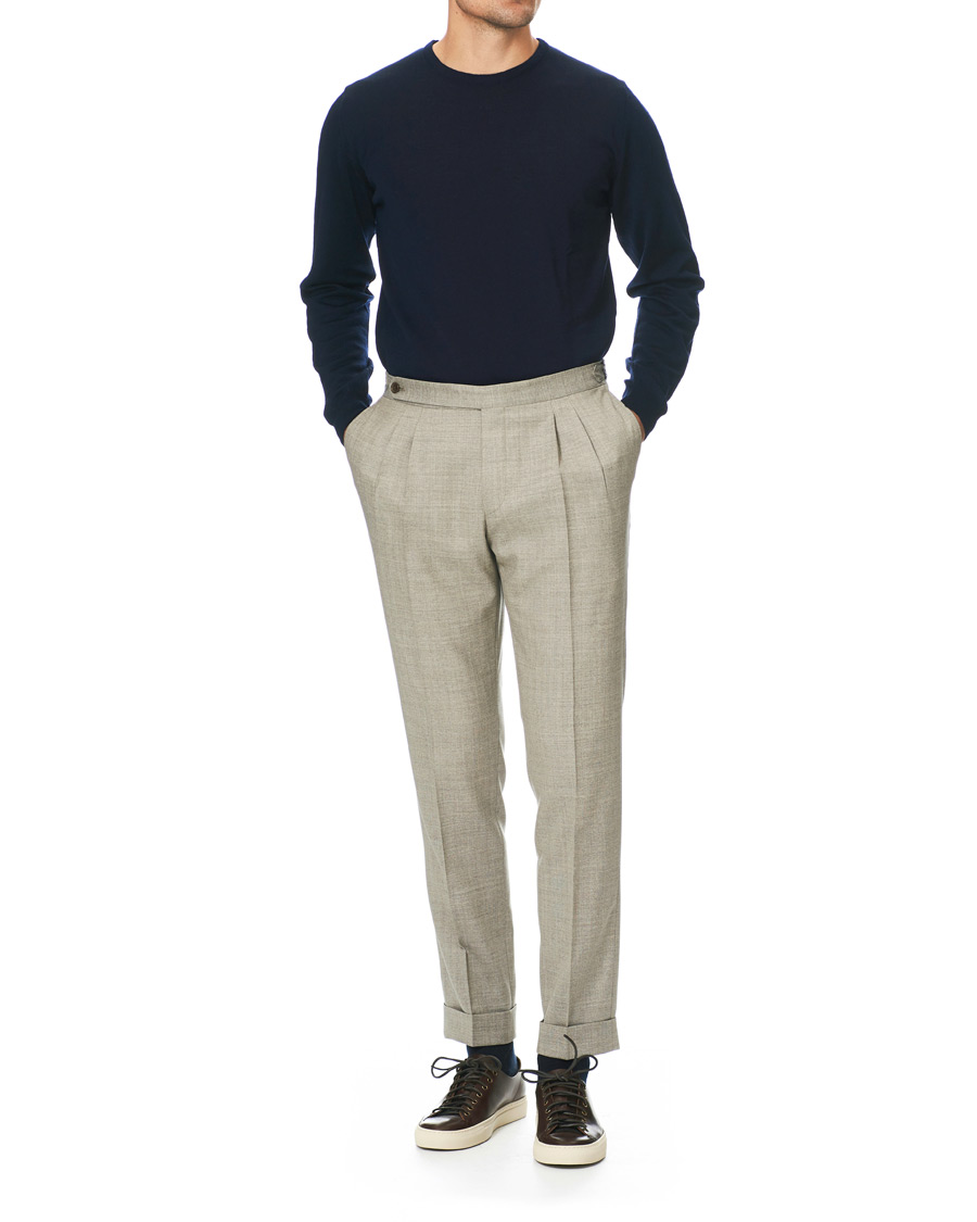 Herre | Gensere | Stenströms | Merino Crew Neck Pullover Navy