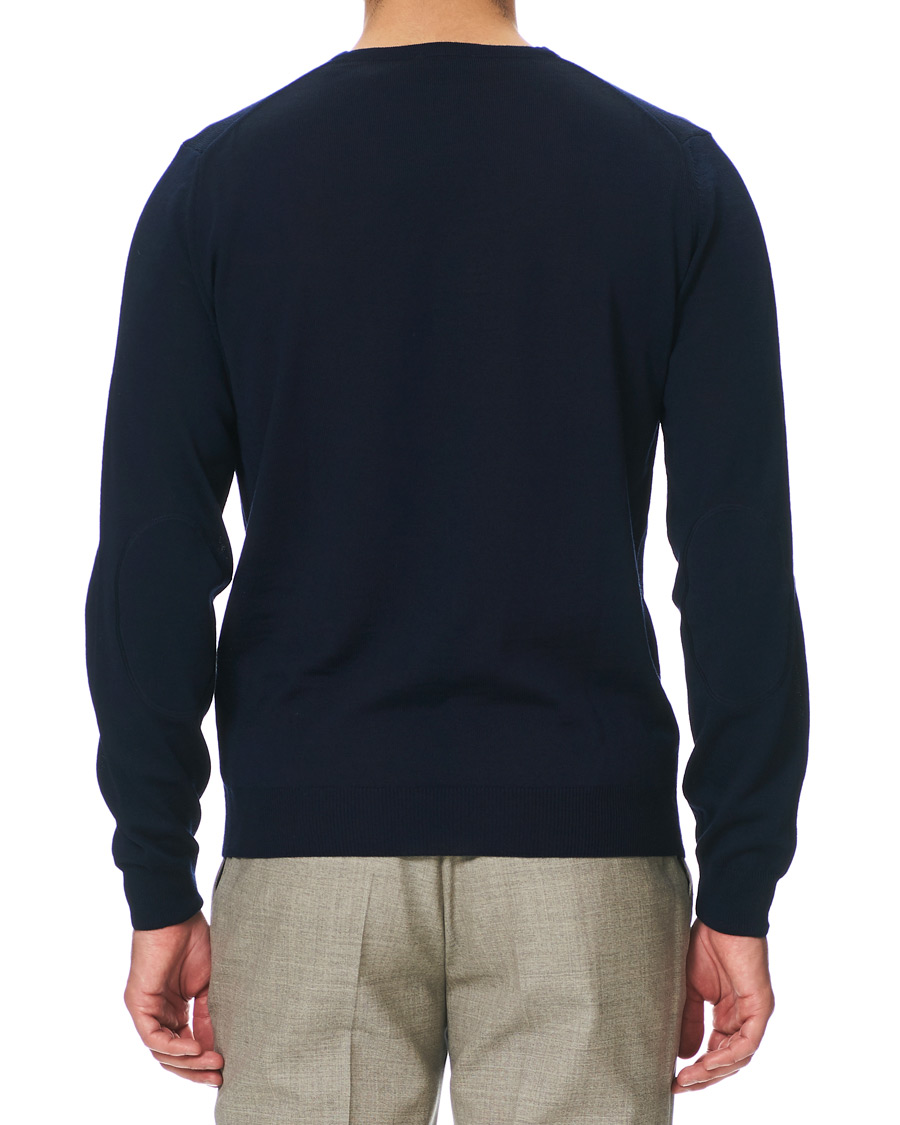 Herre | Gensere | Stenströms | Merino Crew Neck Pullover Navy