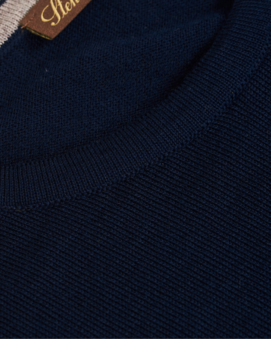 Herre | Gensere | Stenströms | Merino Crew Neck Pullover Navy