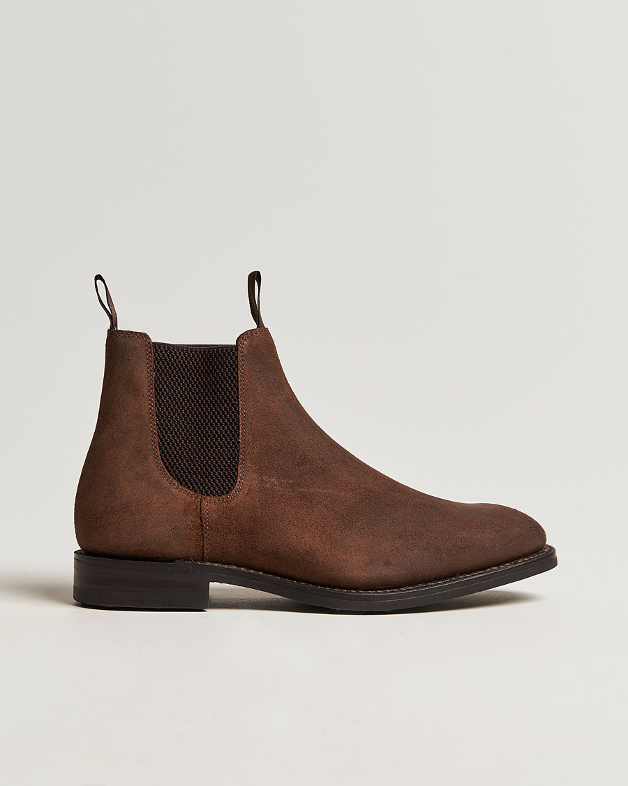 Herre | Loake 1880 Chatsworth Chelsea Boot Brown Waxed Suede | Loake 1880 | Chatsworth Chelsea Boot Brown Waxed Suede