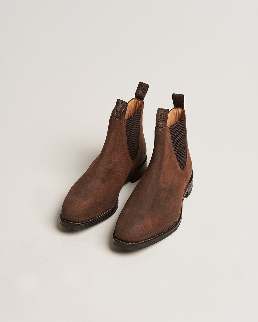 Herre |  | Loake 1880 | Chatsworth Chelsea Boot Brown Waxed Suede
