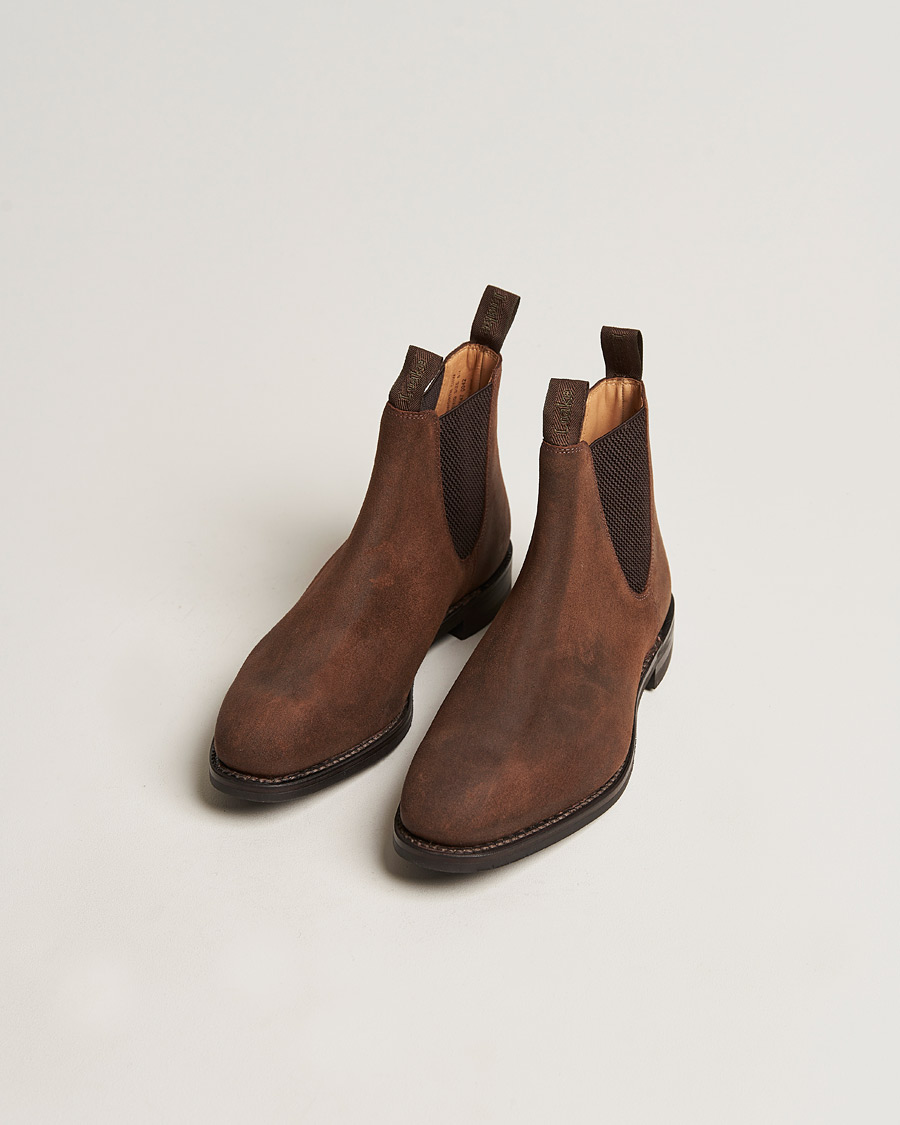 Herre | Loake 1880 Chatsworth Chelsea Boot Brown Waxed Suede | Loake 1880 | Chatsworth Chelsea Boot Brown Waxed Suede
