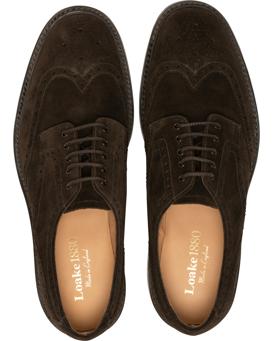 Herre | Loake 1880 Chester MTO Dainite Brogue Dark Brown Suede | Loake 1880 | Chester MTO Dainite Brogue Dark Brown Suede