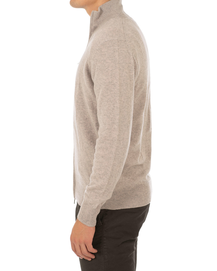 Herre | Gensere | Soft Goat | Cashmere Full-zip Light Taupe