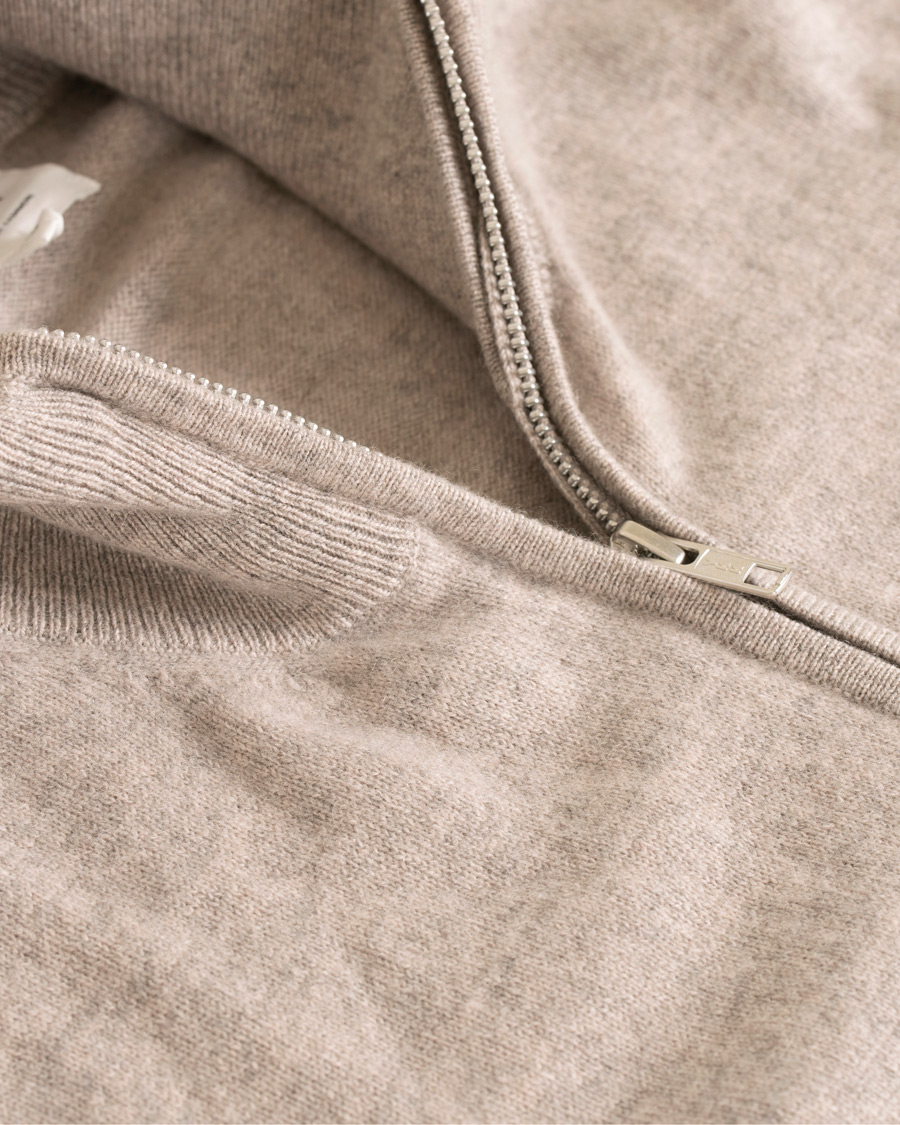 Herre | Gensere | Soft Goat | Cashmere Full-zip Light Taupe