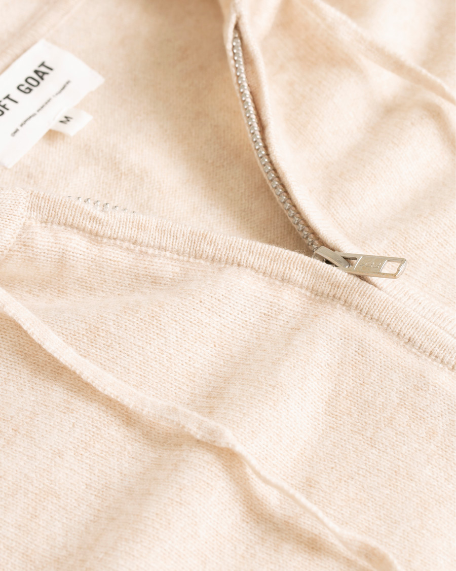 Herre | Gensere | Soft Goat | Cashmere Full-zip Hoodie Beige