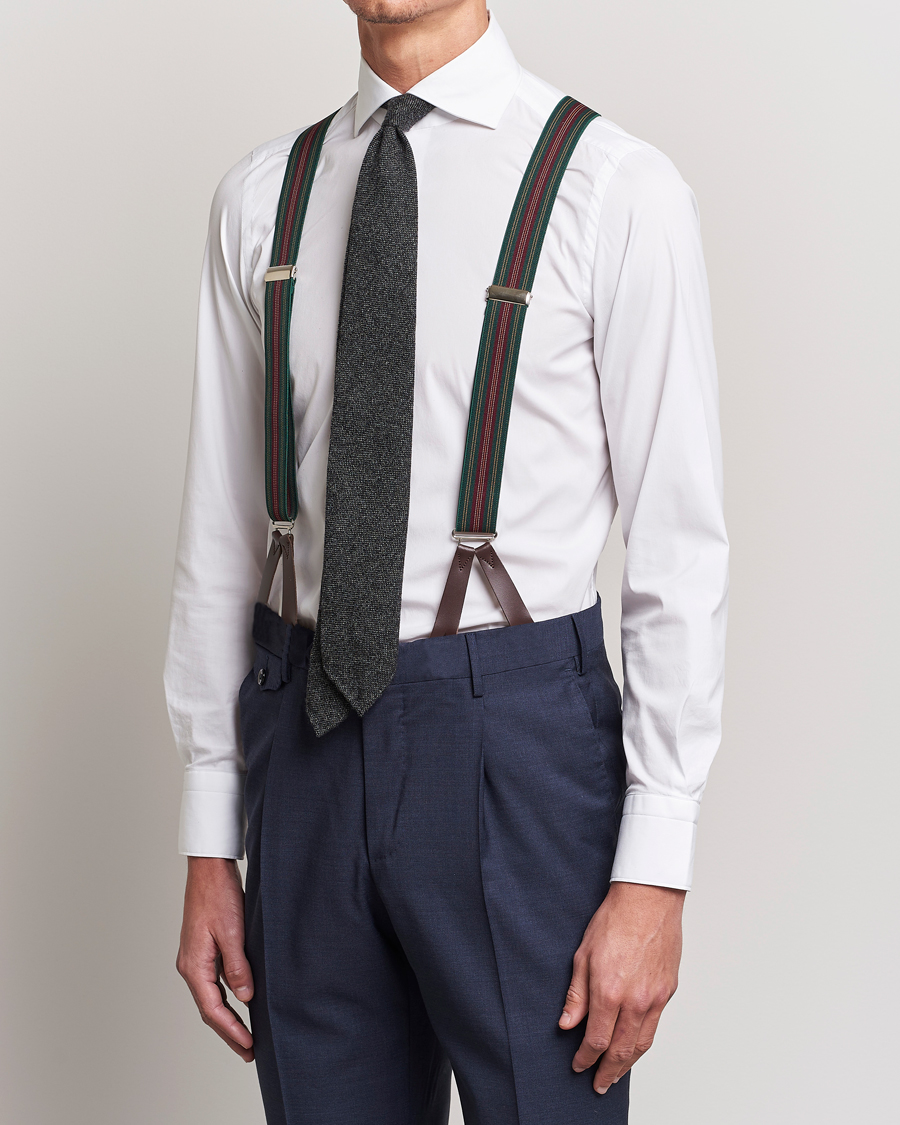 Herre | Albert Thurston Flat End Army Braces 35mm Green | Albert Thurston | Flat End Army Braces 35mm Green