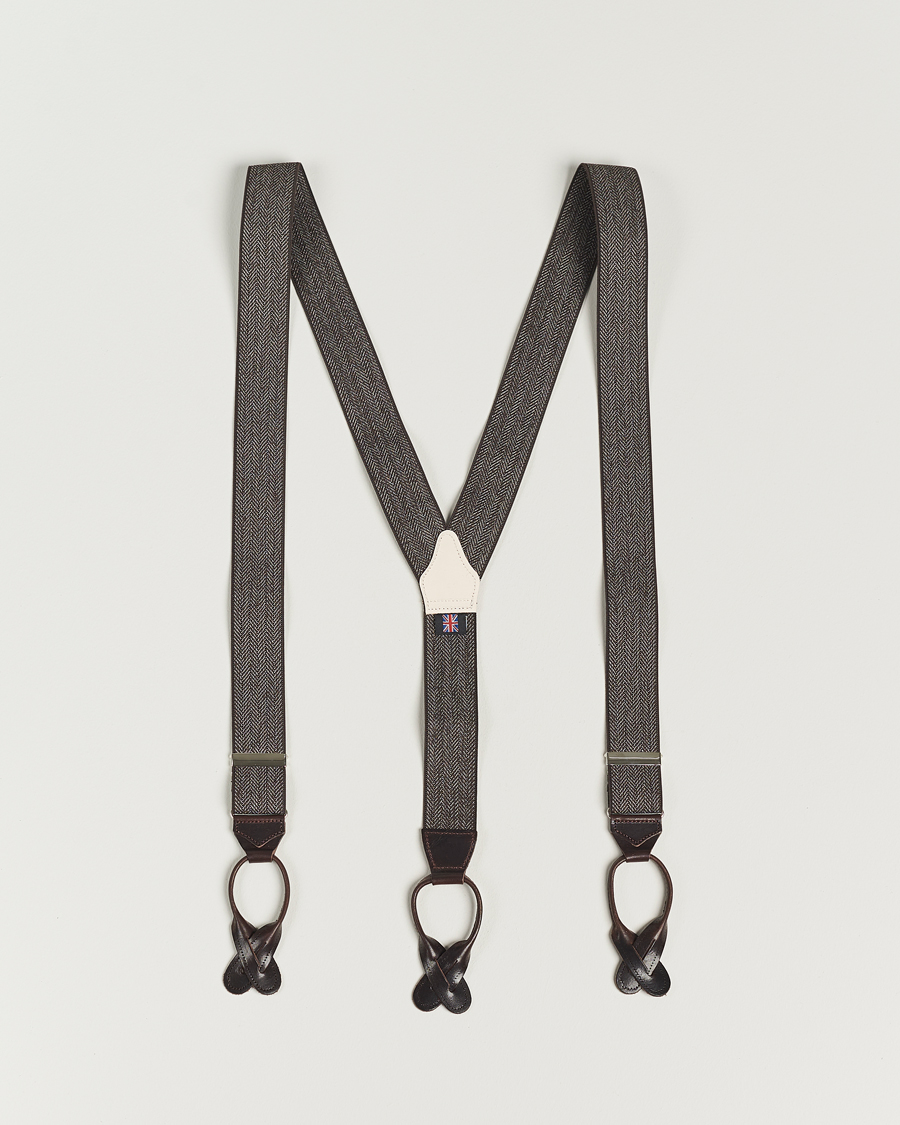 Herre | Bukseseler | Albert Thurston | Elastic Herringbone Braces 35mm Brown 