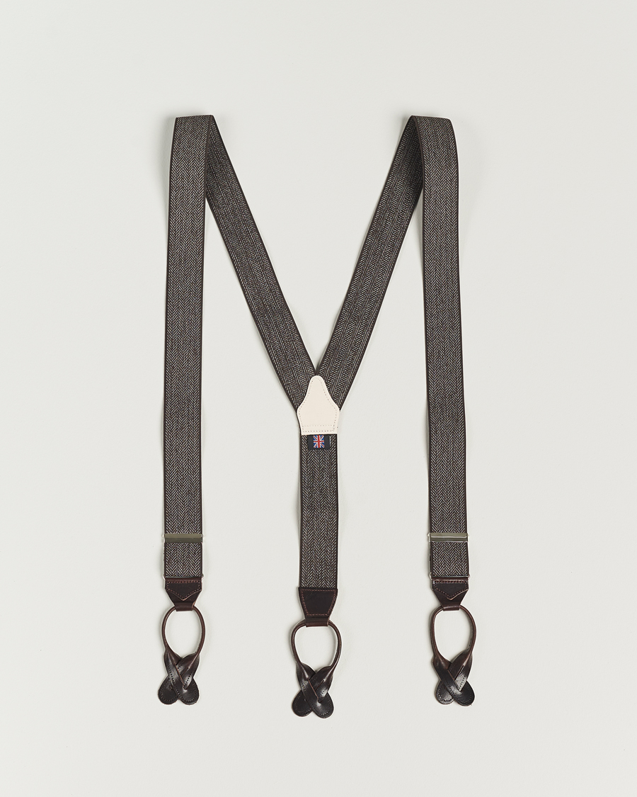 Herre | Bukseseler | Albert Thurston | Elastic Herringbone Braces 35mm Brown