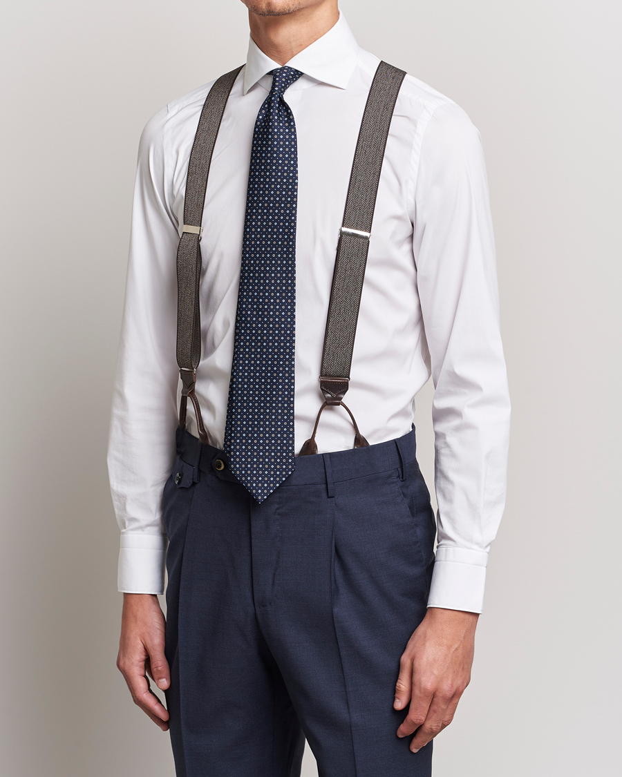 Herre | Bukseseler | Albert Thurston | Elastic Herringbone Braces 35mm Brown