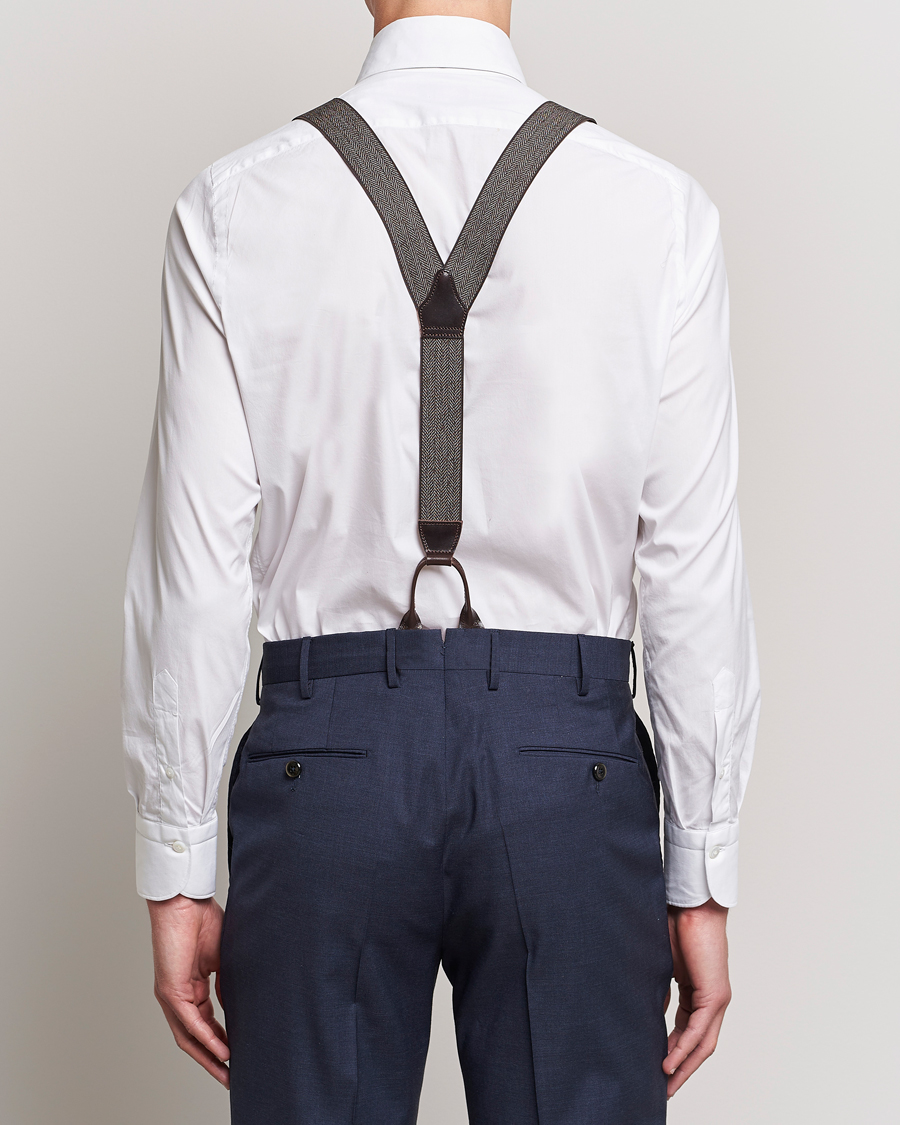 Herre | Bukseseler | Albert Thurston | Elastic Herringbone Braces 35mm Brown
