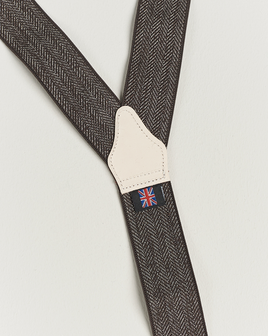 Herre | Bukseseler | Albert Thurston | Elastic Herringbone Braces 35mm Brown