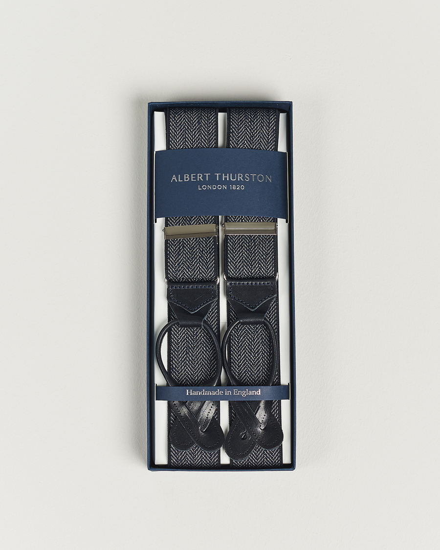 Herre | Bukseseler | Albert Thurston | Elastic Herringbone Braces 35mm Blue 