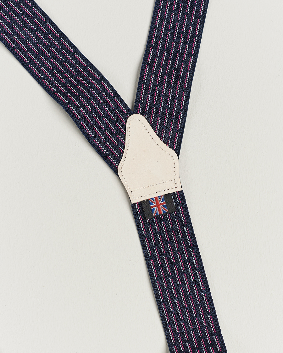 Herre | Albert Thurston Elastic Dot Braces 35mm Blue | Albert Thurston | Elastic Dot Braces 35mm Blue