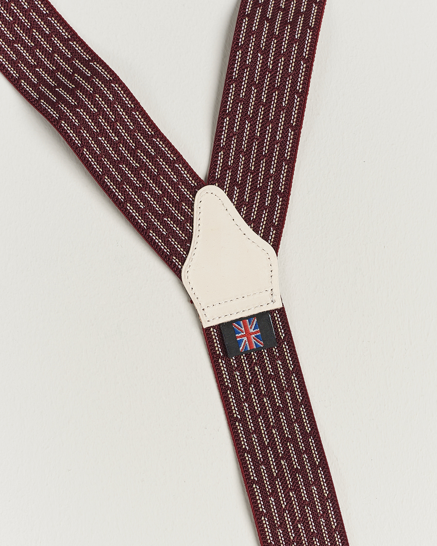 Herre | Albert Thurston Elastic Dot Braces 35mm Wine | Albert Thurston | Elastic Dot Braces 35mm Wine