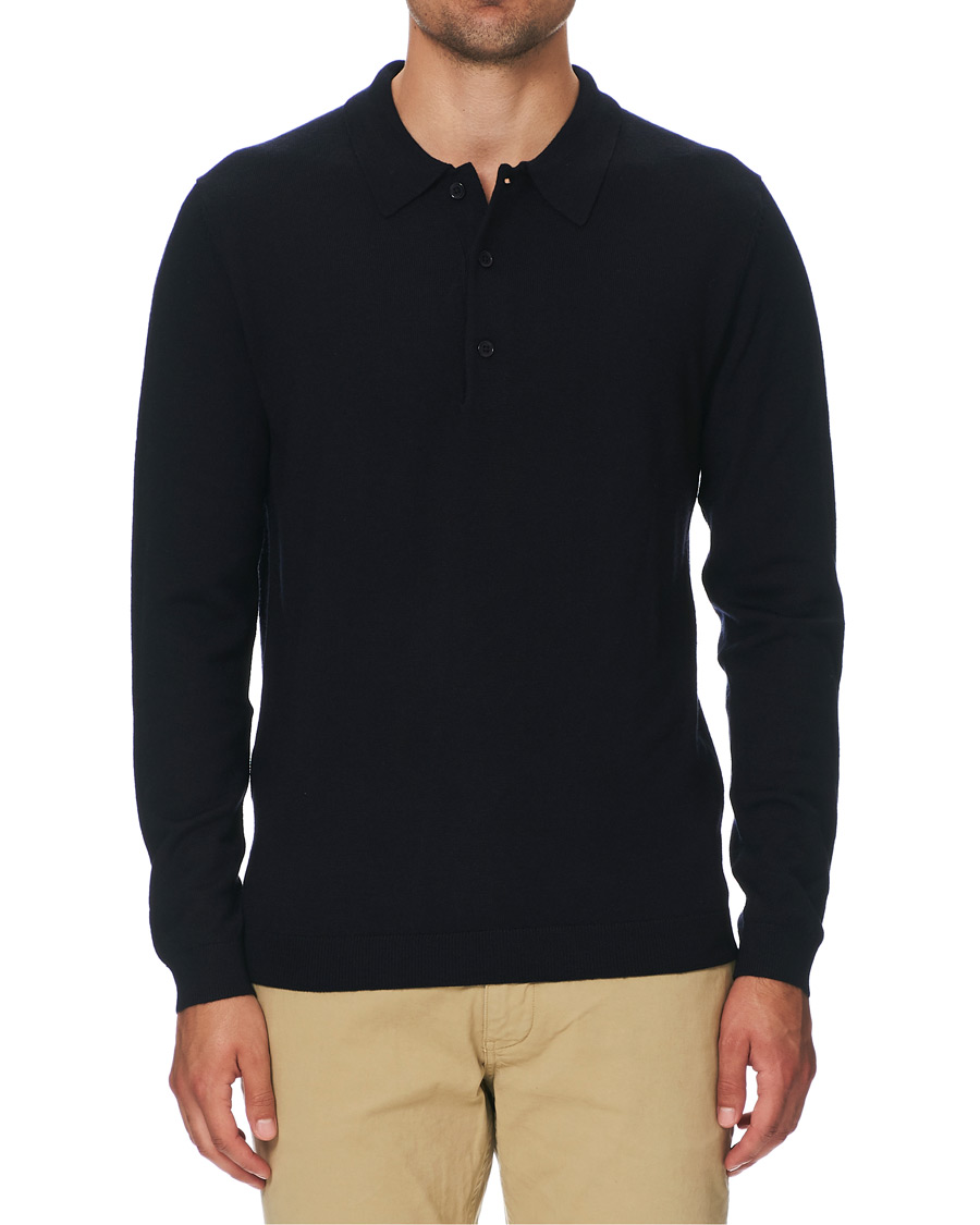 Herre | Gensere | A Day's March | Merino Polo Navy