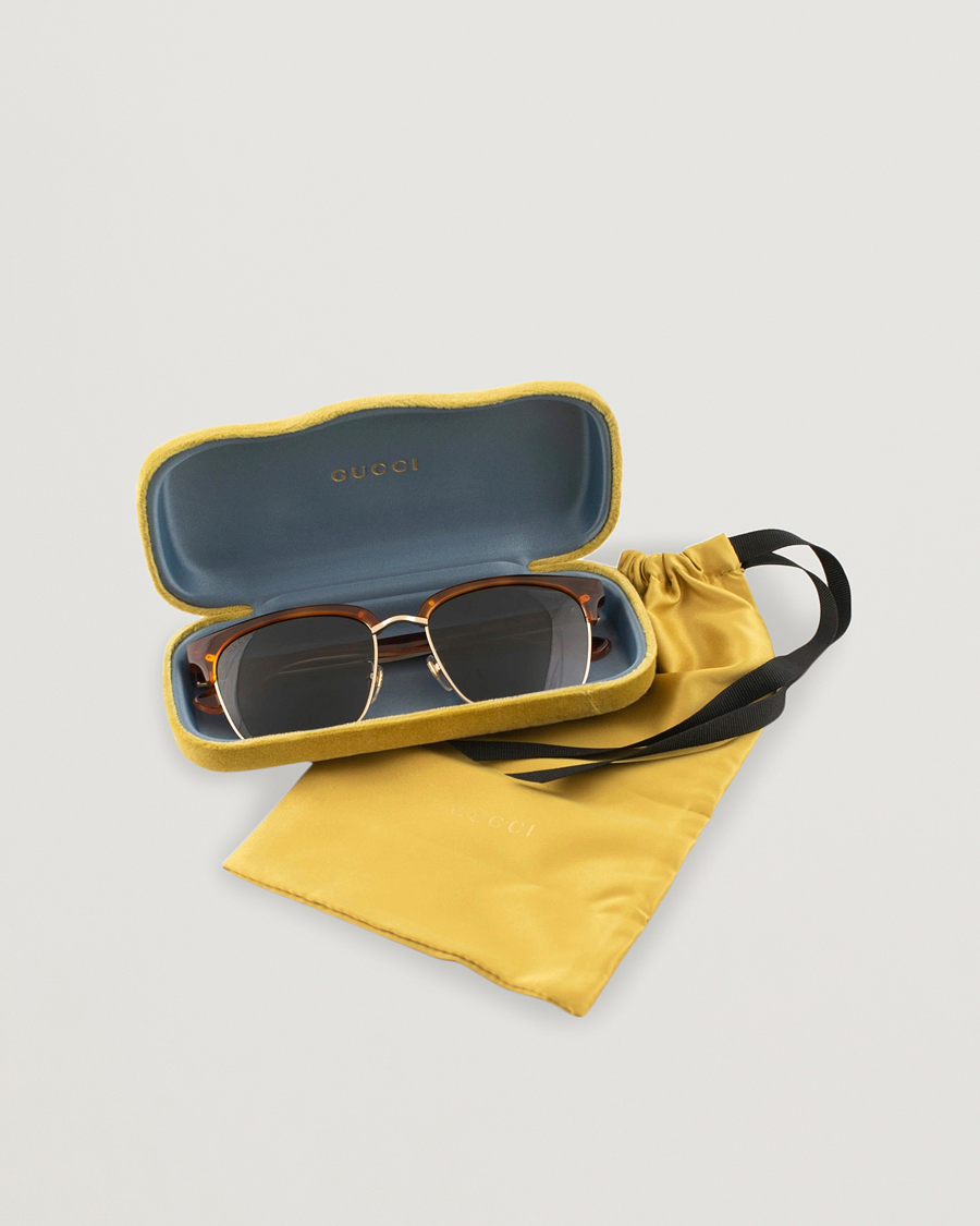 Herre | Gucci GG0382S Sunglasses Havana/Blue | Gucci | GG0382S Sunglasses Havana/Blue