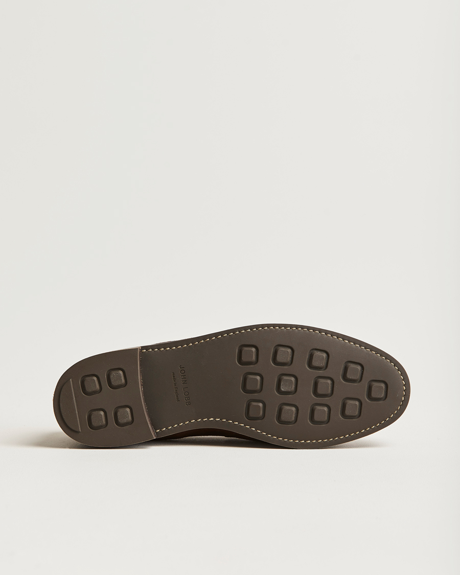 Herre | John Lobb Lopez Penny Loafer Dark Brown Suede | John Lobb | Lopez Penny Loafer Dark Brown Suede