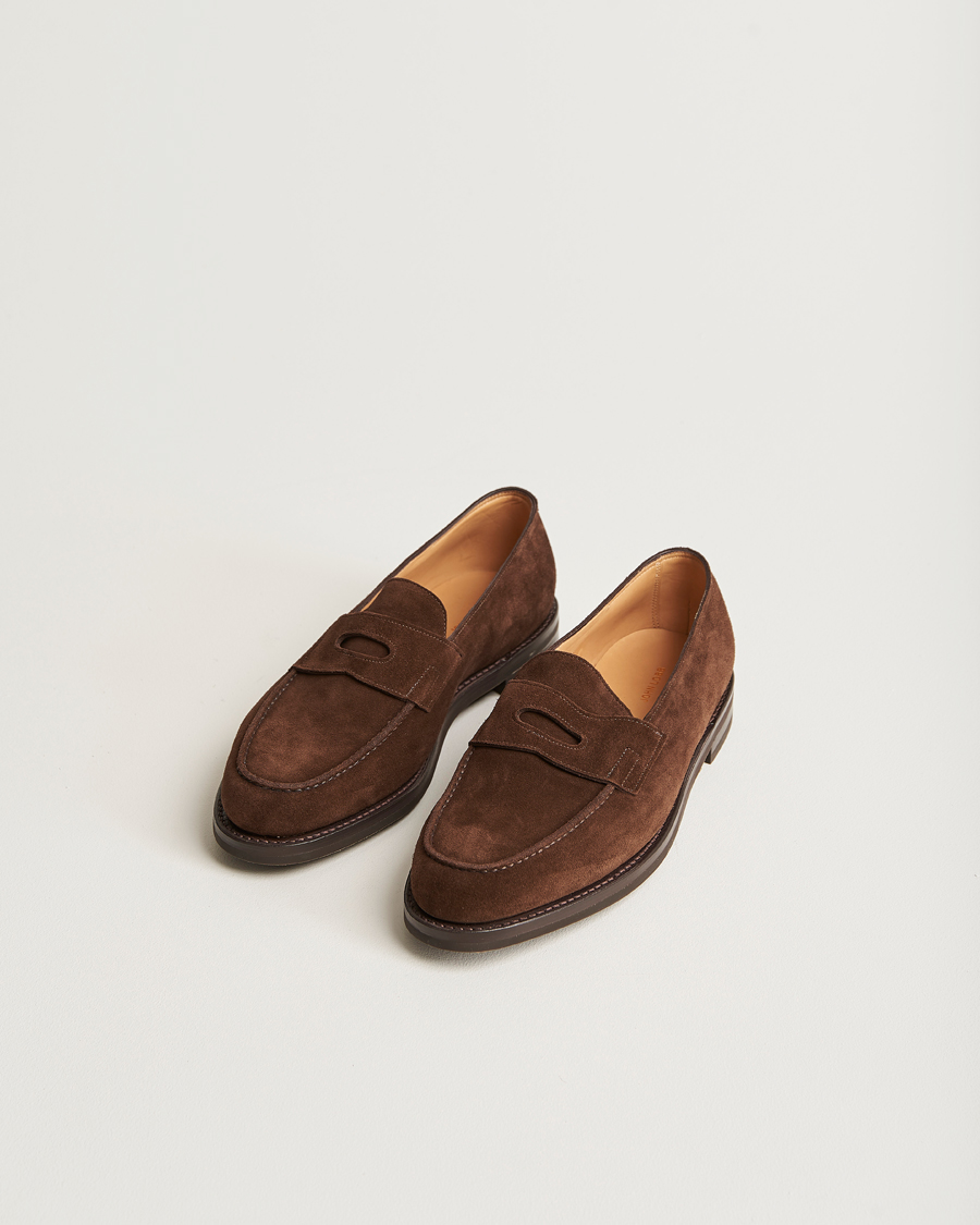 Herre | John Lobb Lopez Penny Loafer Dark Brown Suede | John Lobb | Lopez Penny Loafer Dark Brown Suede