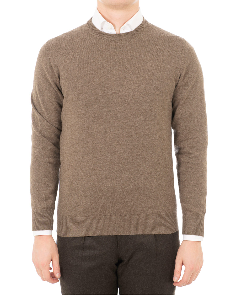 Herre | Gensere | Piacenza Cashmere | Cashmere Crew Neck Sweater Brown