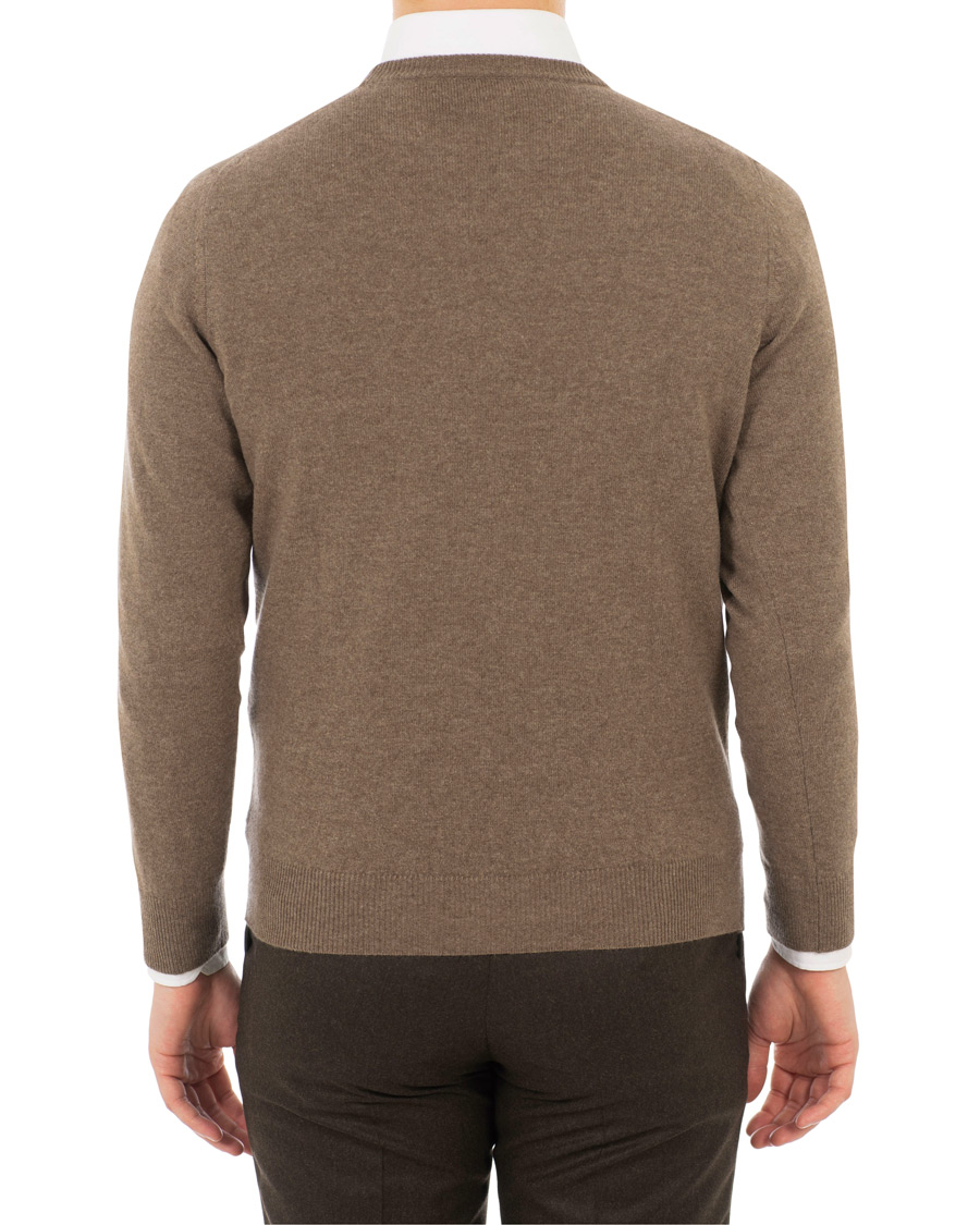 Herre | Gensere | Piacenza Cashmere | Cashmere Crew Neck Sweater Brown