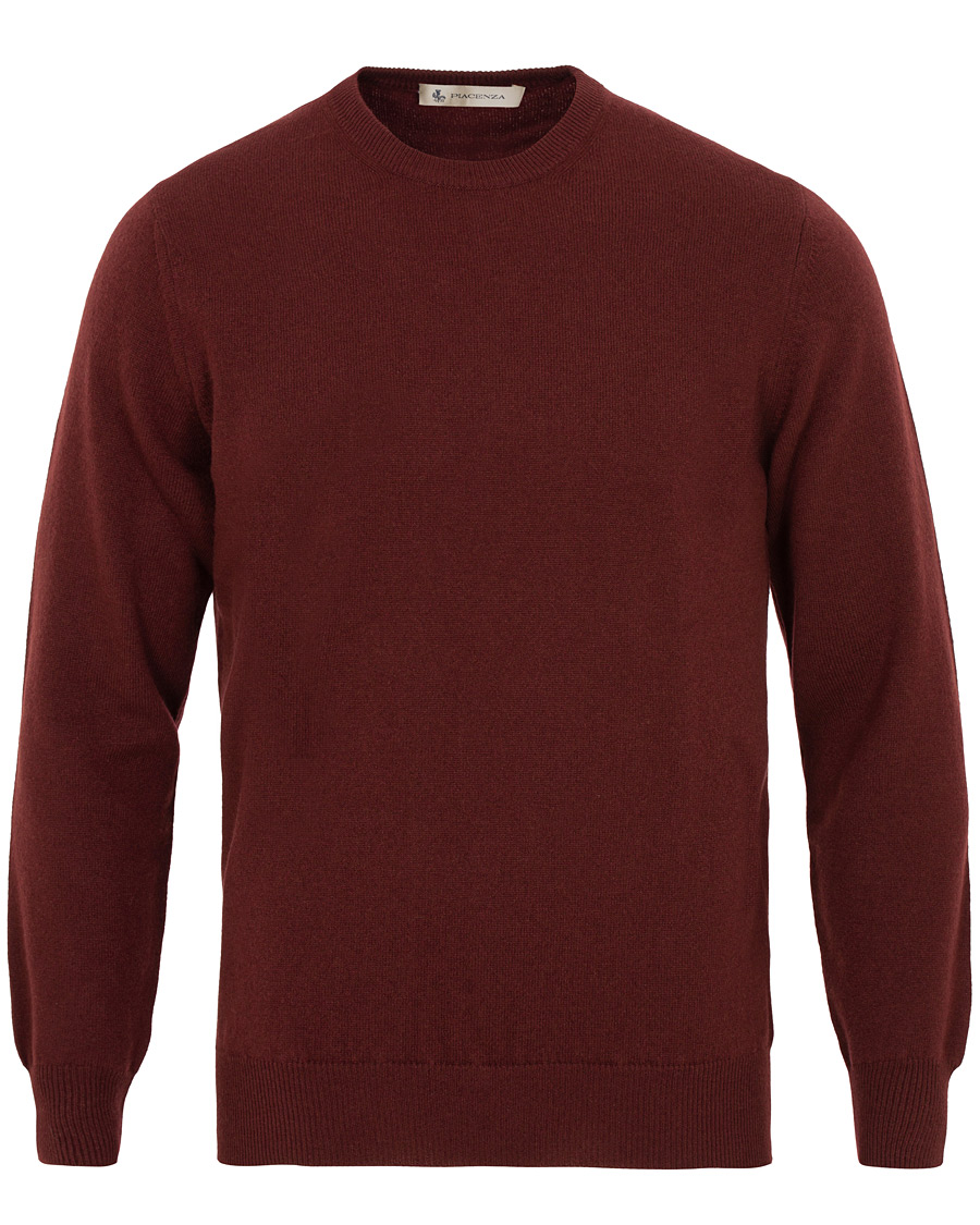 Herre | Gensere | Piacenza Cashmere | Cashmere Crew Neck Sweater Burgundy