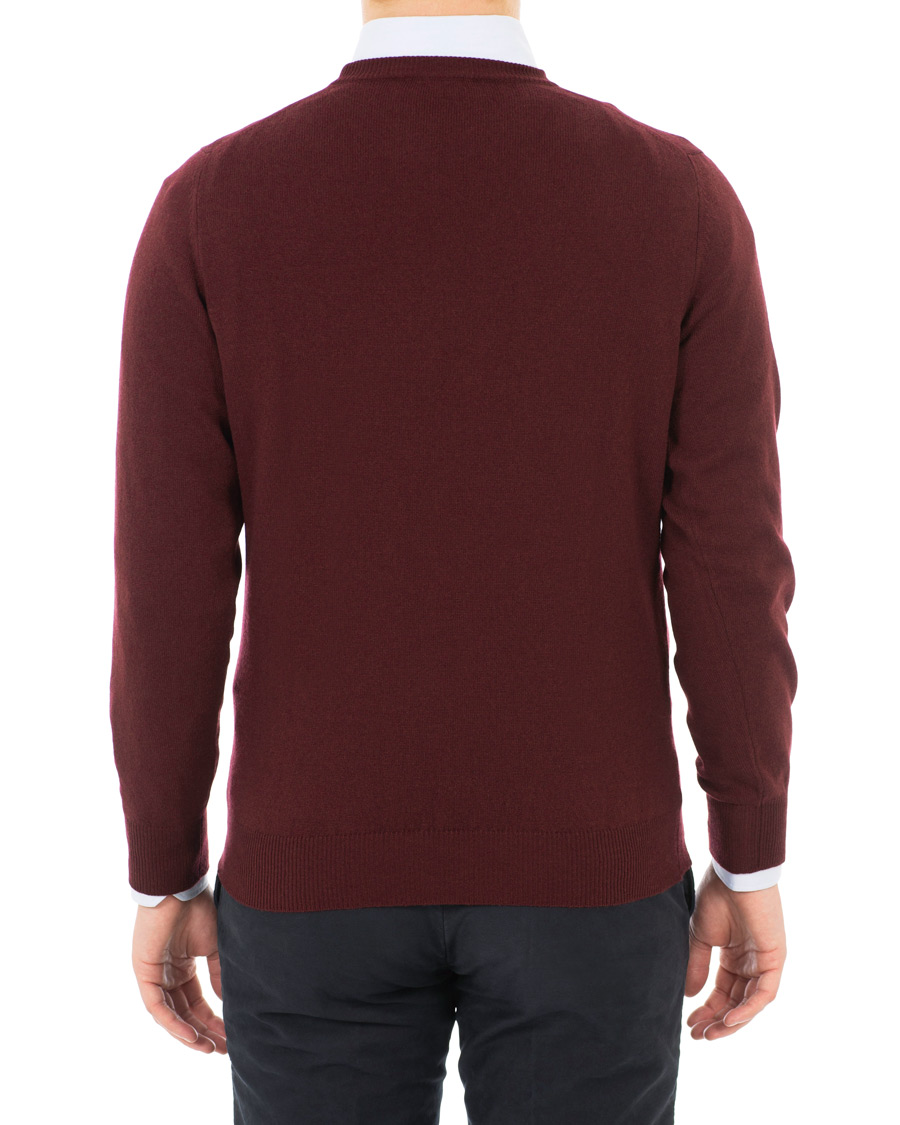 Herre | Gensere | Piacenza Cashmere | Cashmere Crew Neck Sweater Burgundy