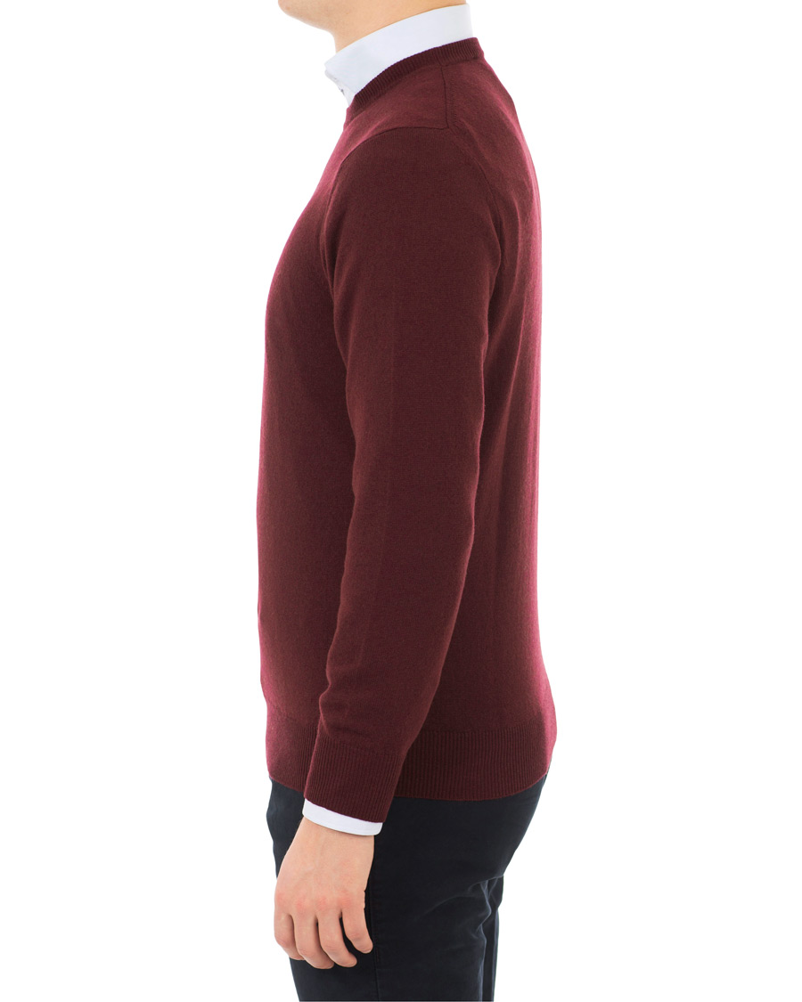 Herre | Gensere | Piacenza Cashmere | Cashmere Crew Neck Sweater Burgundy