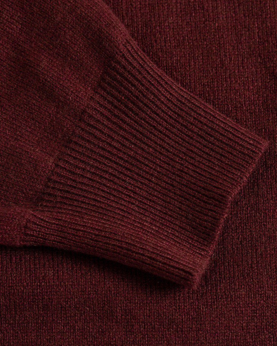 Herre | Gensere | Piacenza Cashmere | Cashmere Crew Neck Sweater Burgundy