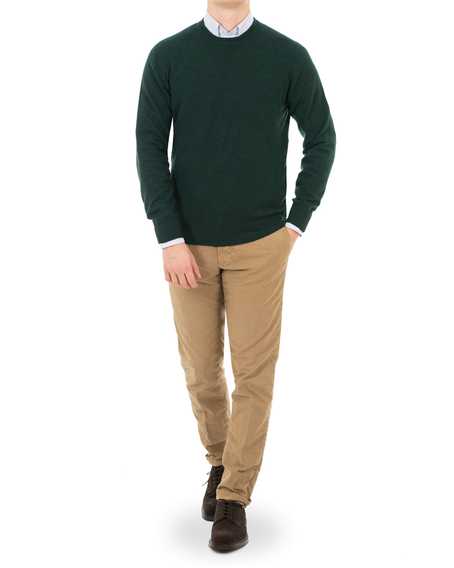 Herre | Gensere | Piacenza Cashmere | Cashmere Crew Neck Sweater Racing Green