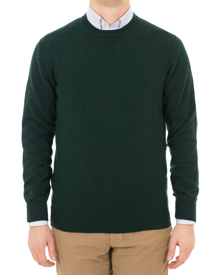Herre | Gensere | Piacenza Cashmere | Cashmere Crew Neck Sweater Racing Green