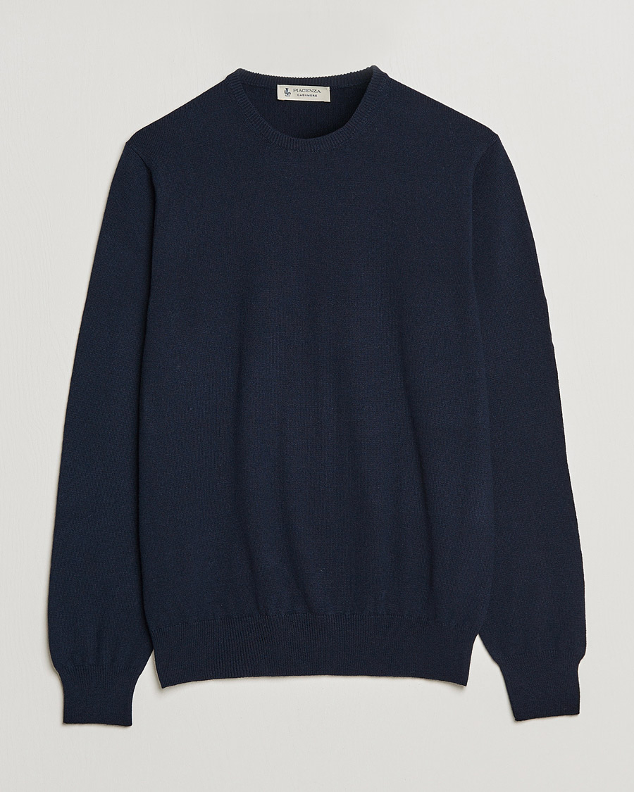 Herre | Gensere | Piacenza Cashmere | Cashmere Crew Neck Sweater Navy