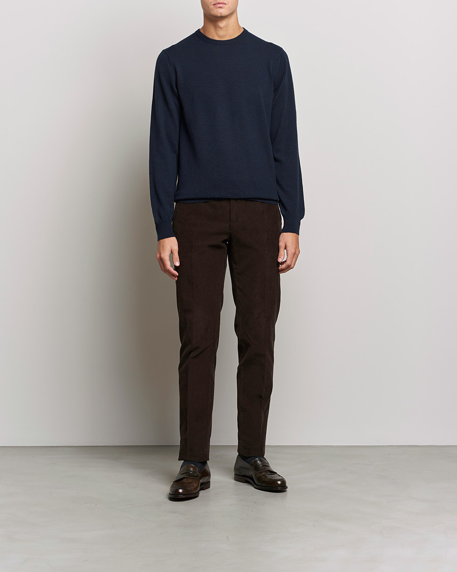 Herre | Gensere | Piacenza Cashmere | Cashmere Crew Neck Sweater Navy