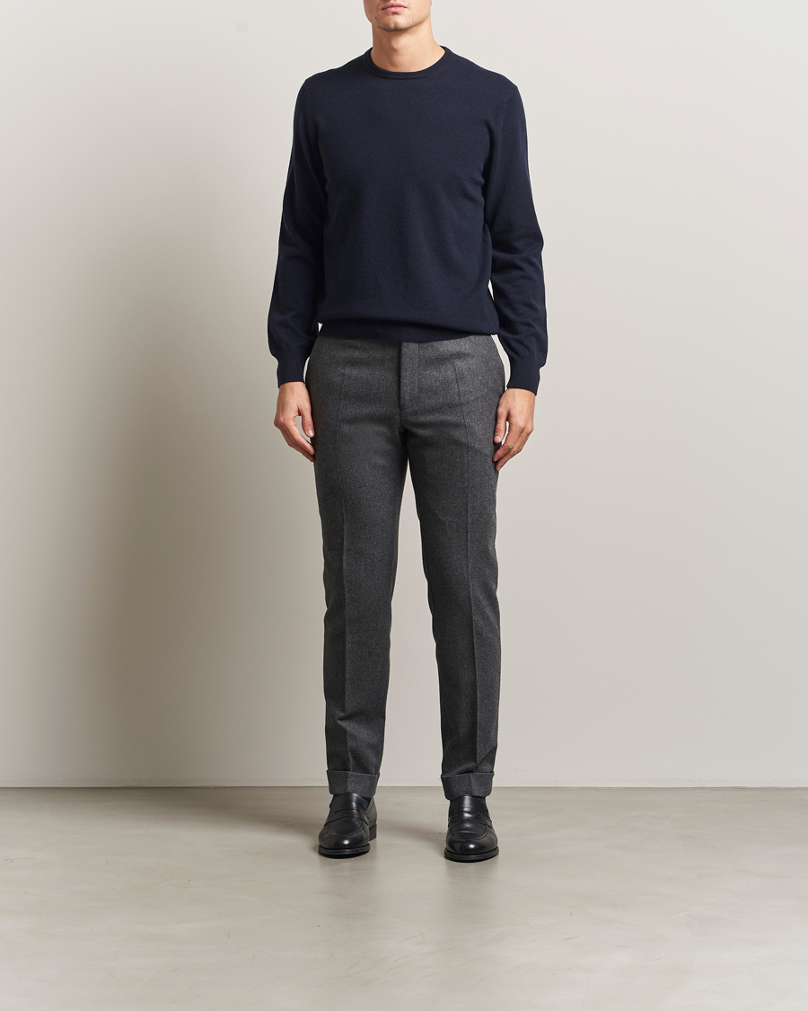 Herre | Gensere | Piacenza Cashmere | Cashmere Crew Neck Sweater Navy