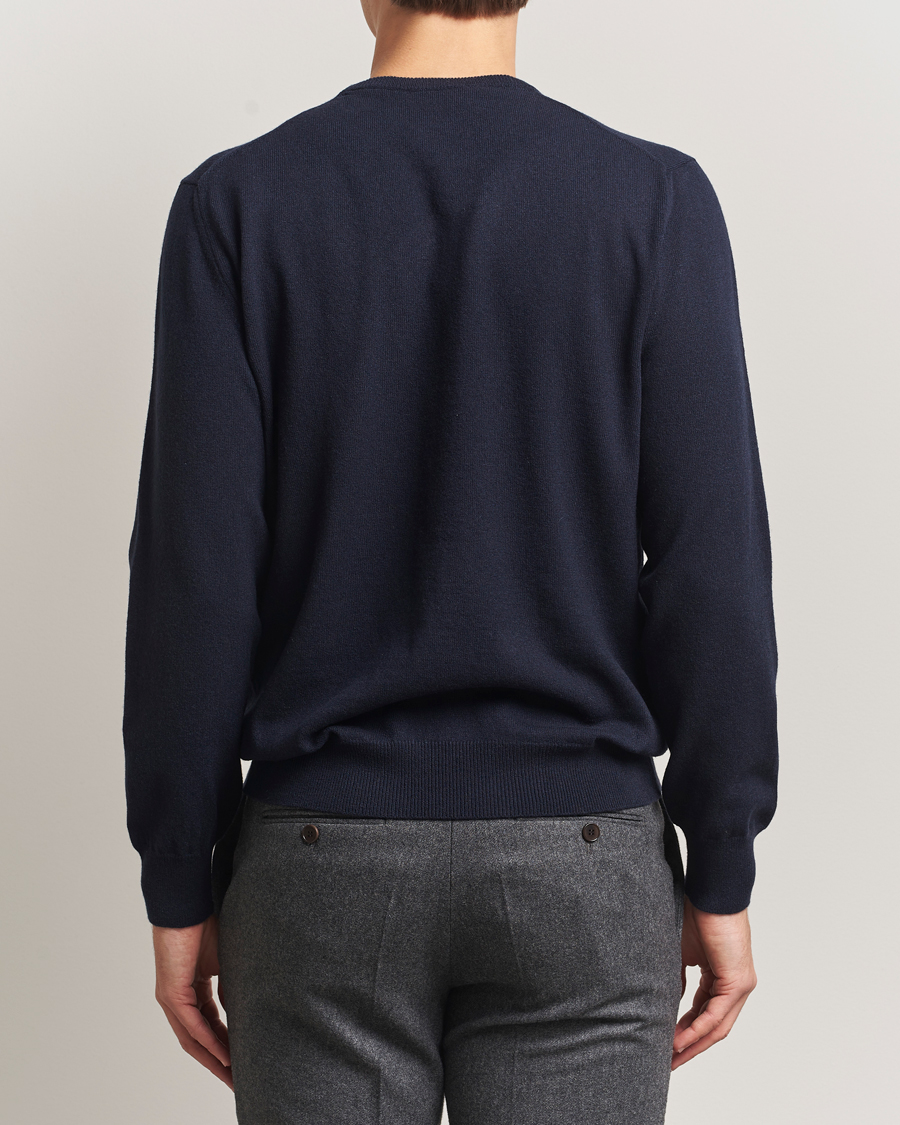 Herre | Gensere | Piacenza Cashmere | Cashmere Crew Neck Sweater Navy