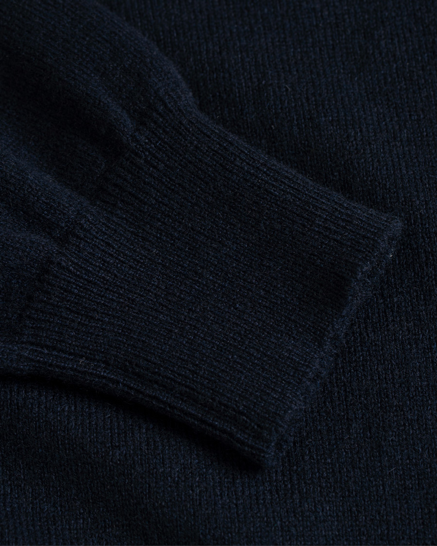Herre | Gensere | Piacenza Cashmere | Cashmere Half Zip Sweater Navy