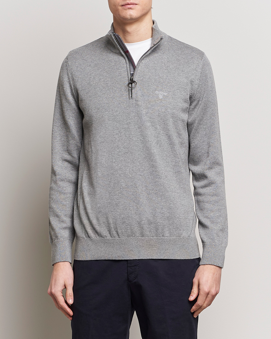 Herre | Barbour | Barbour Lifestyle | Cotton Half Zip Grey Marl