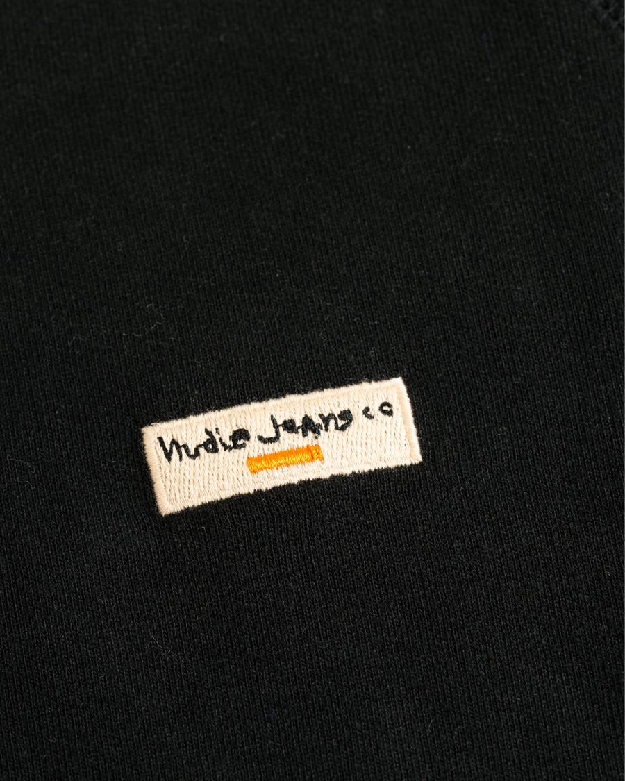 Herre | Gensere | Nudie Jeans | Samuel Logo Crew Neck Sweatshirt Black