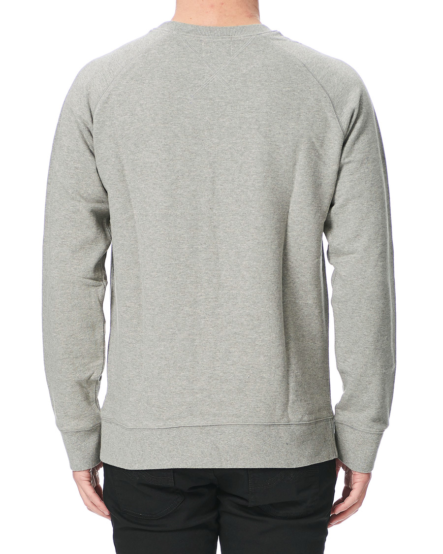 Herre | Gensere | Nudie Jeans | Samuel Logo Crew Neck Sweatshirt Grey Melange