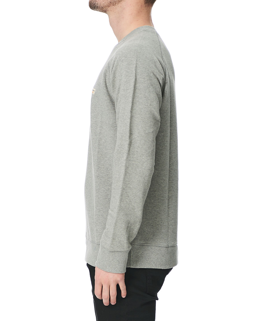 Herre | Gensere | Nudie Jeans | Samuel Logo Crew Neck Sweatshirt Grey Melange