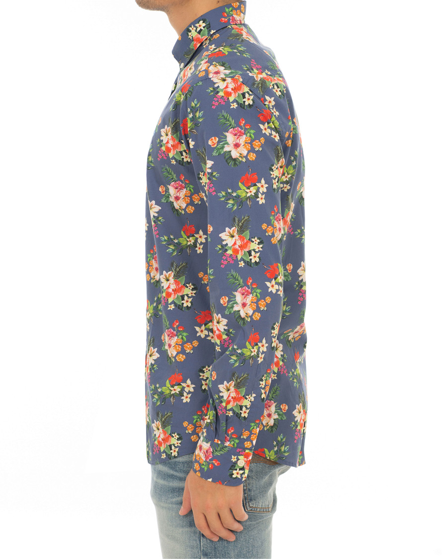 Herre | Skjorter | Morris | Dan Button Down Flower Shirt Blue