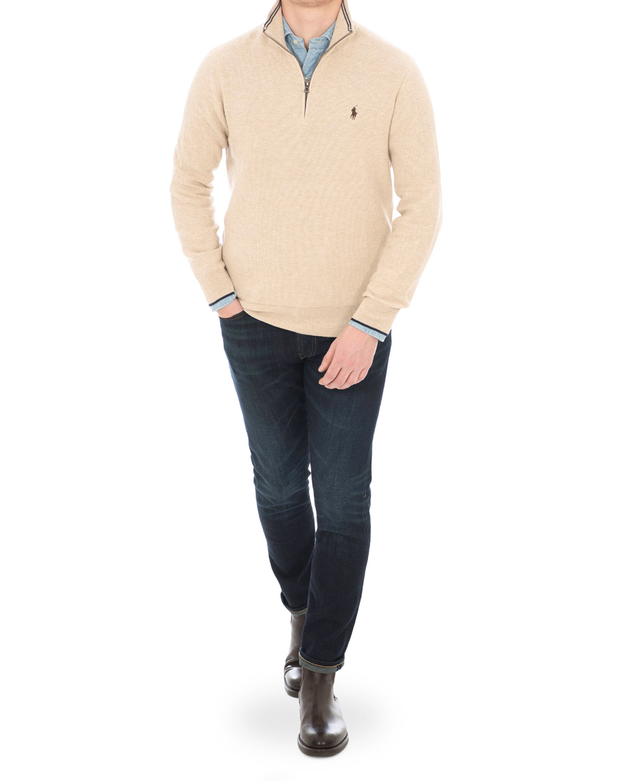 Herre | Gensere | Polo Ralph Lauren | Texture Half Zip Oatmeal Heather