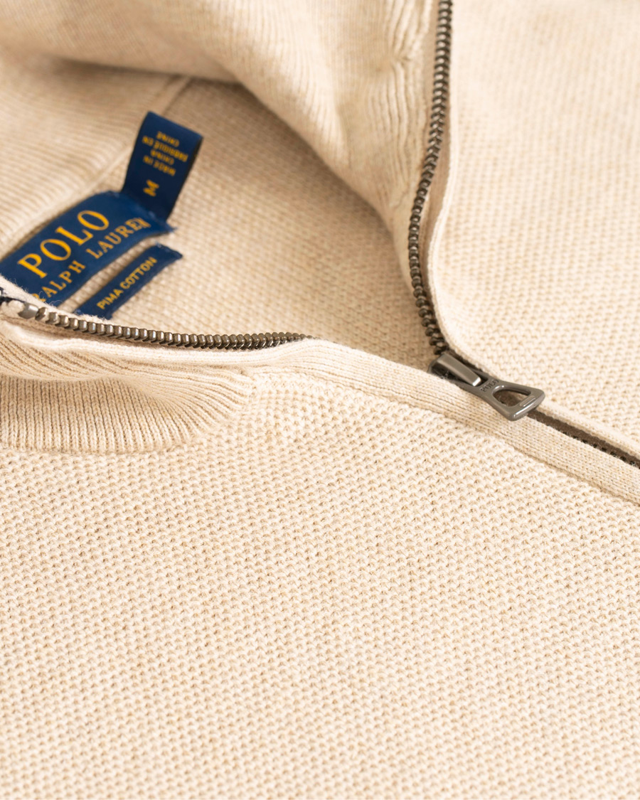 Herre | Gensere | Polo Ralph Lauren | Texture Half Zip Oatmeal Heather