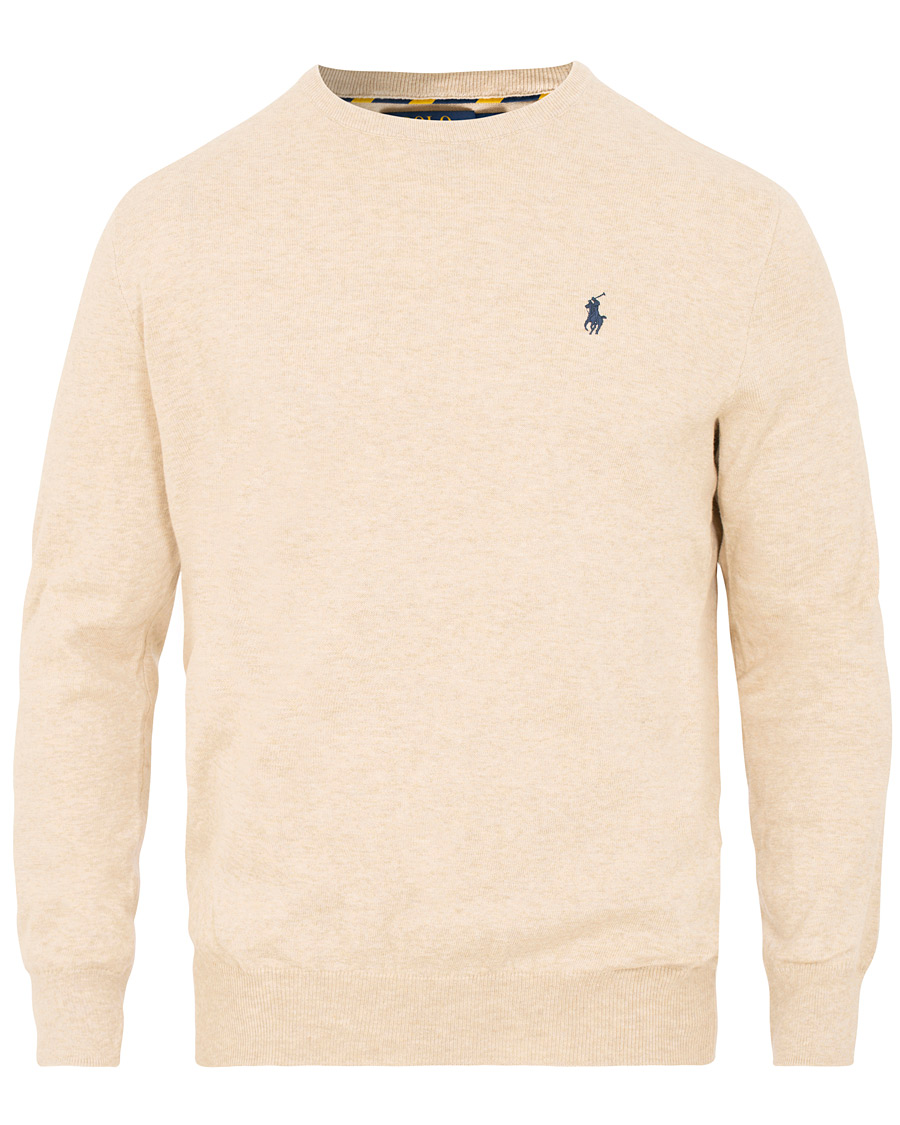 Herre | Gensere | Polo Ralph Lauren | Pima Cotton Crew Neck Pullover Sand Heather