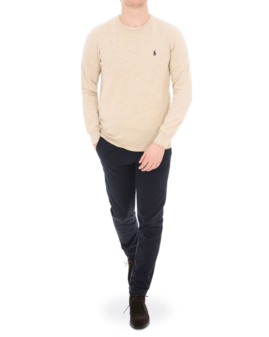 Herre | Gensere | Polo Ralph Lauren | Pima Cotton Crew Neck Pullover Sand Heather