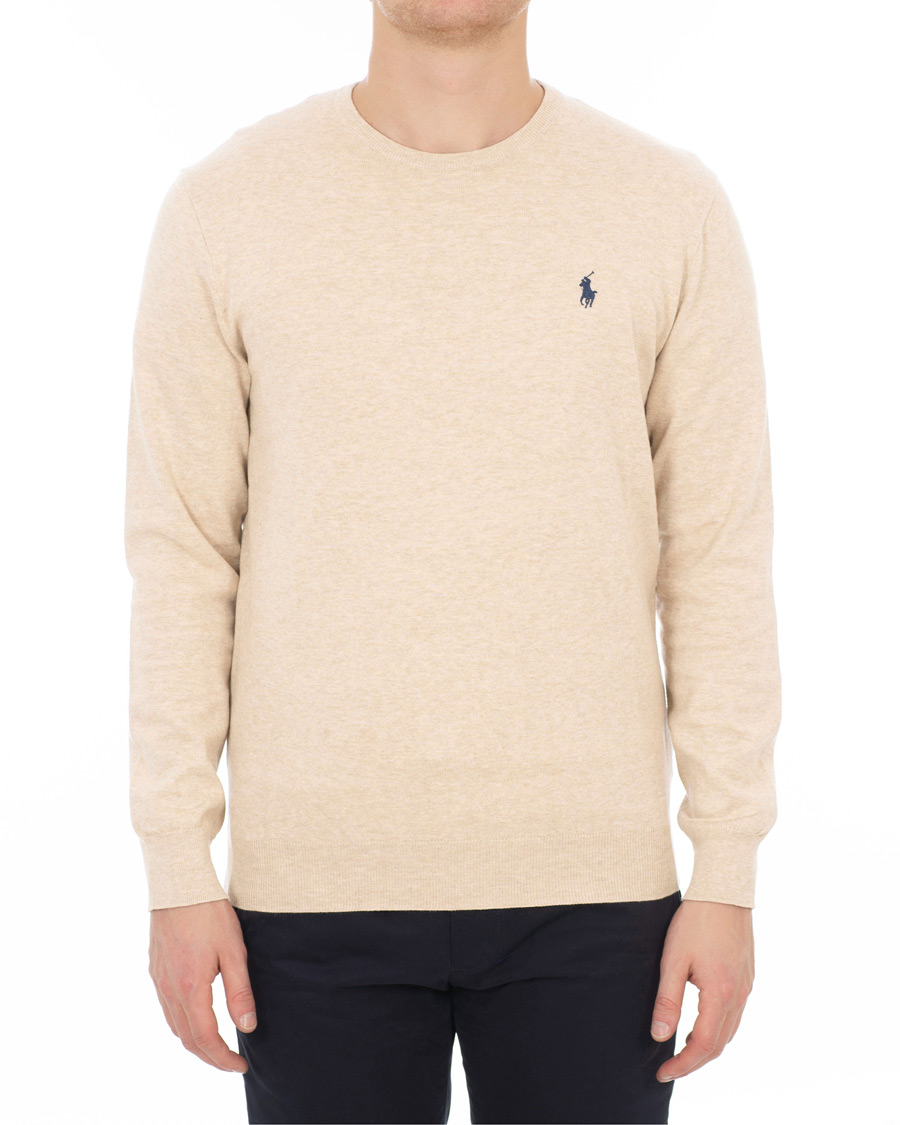 Herre | Gensere | Polo Ralph Lauren | Pima Cotton Crew Neck Pullover Sand Heather