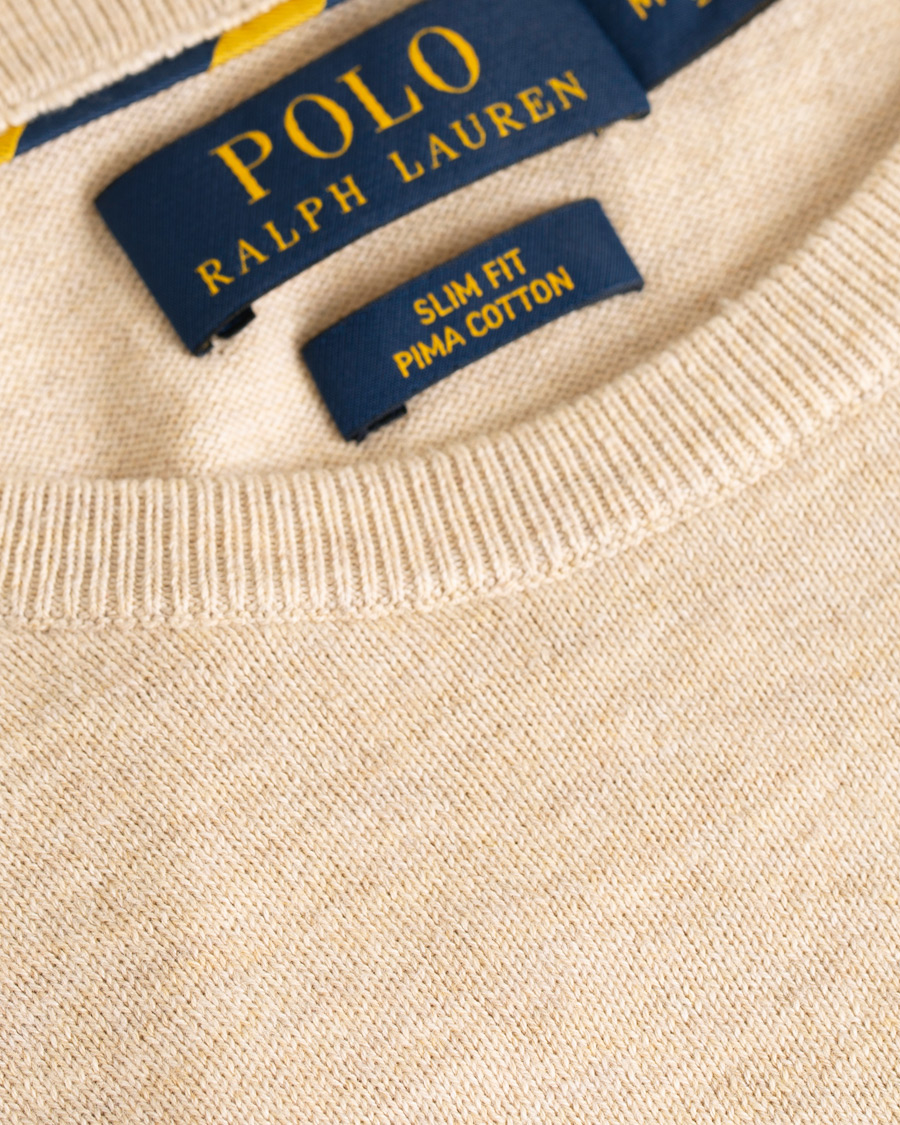 Herre | Gensere | Polo Ralph Lauren | Pima Cotton Crew Neck Pullover Sand Heather