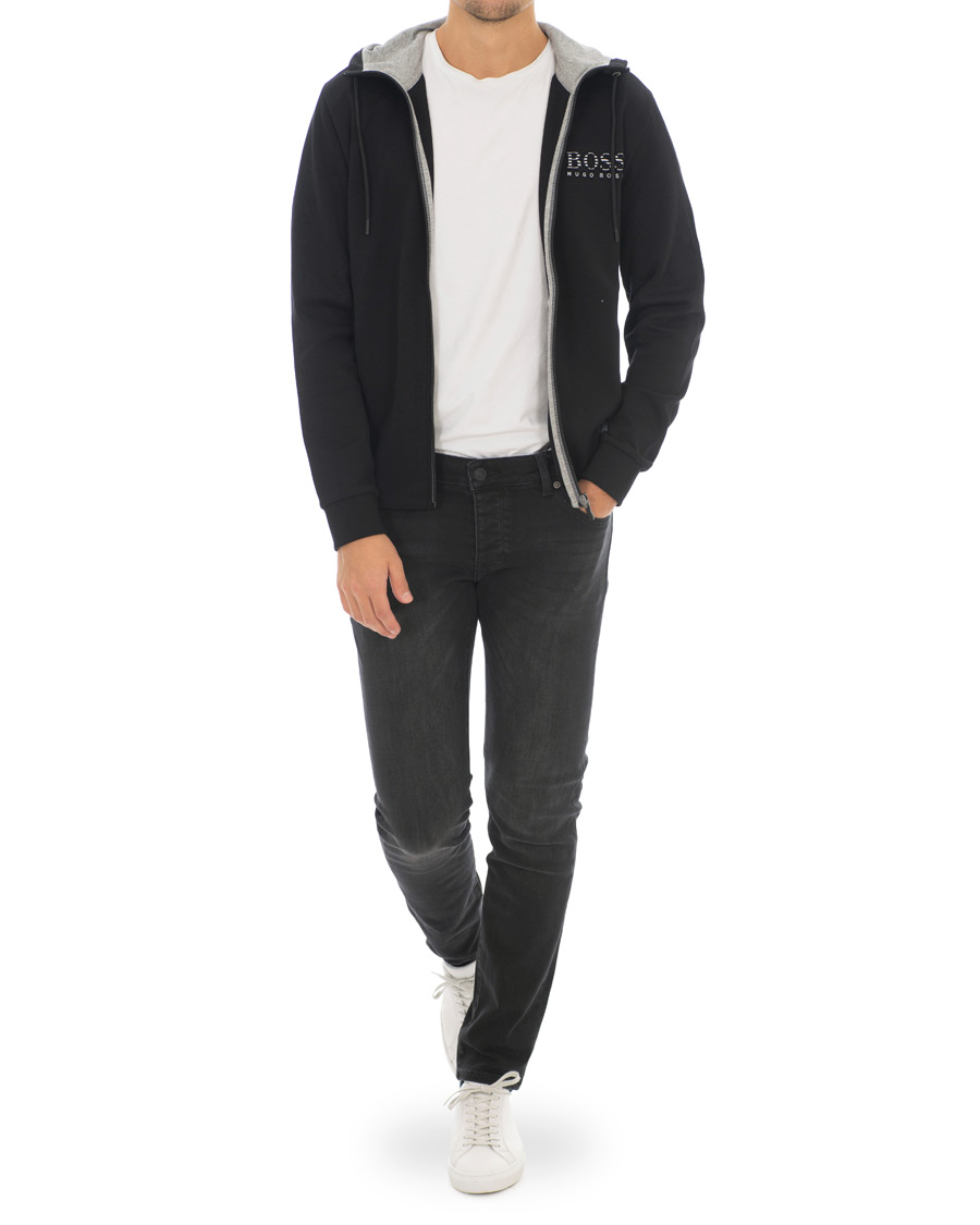 Herre | Gensere | BOSS GREEN | Boss Athleisure Saggy Full Zip Hoodie Black